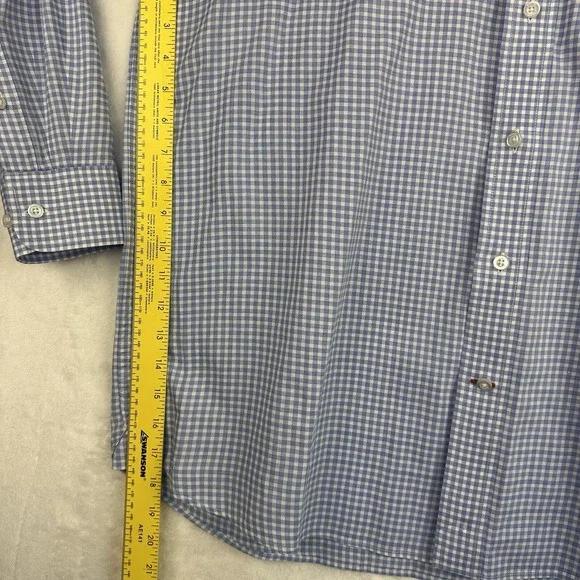 Daniel Cremieux Signature Collection Blue Plaid Long Sleeve Shirt Men Med - Picture 9 of 14